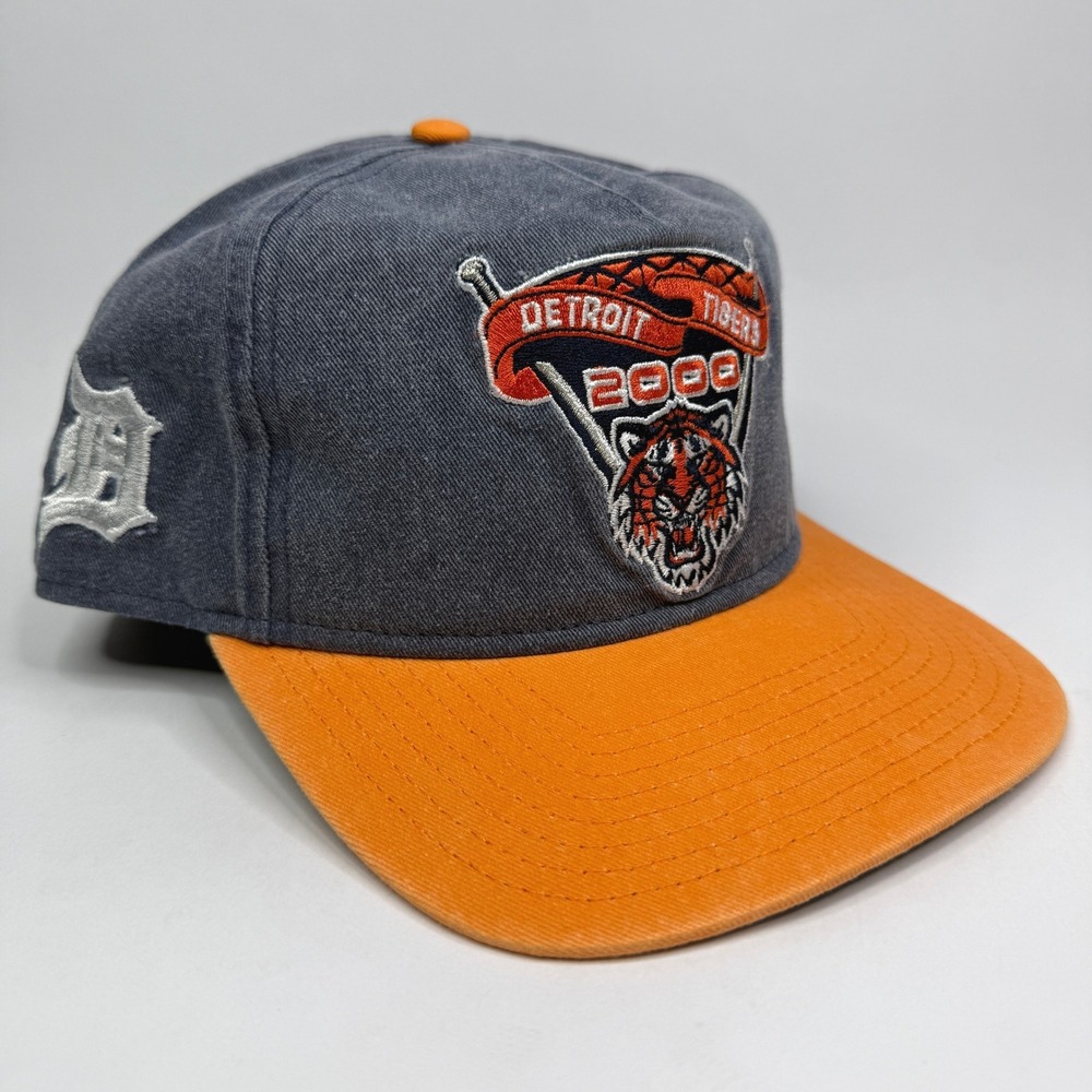 Detroit Tigers New Era Hat Mens Gray Orange 2000 Side Patch Cooperstown Snapback